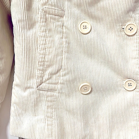 Gap small cream corduroy pea coat - Picture 3 of 5